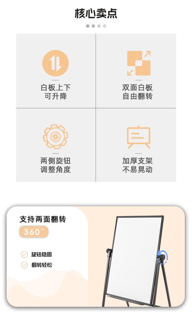 M98辦公教學(xué)A型可折疊磁吸雙面落地支架白板產(chǎn)品賣點(diǎn)